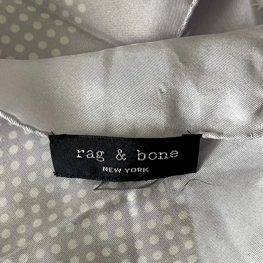 Rag & Bone Silk Scarf Stars Polka Dots 44